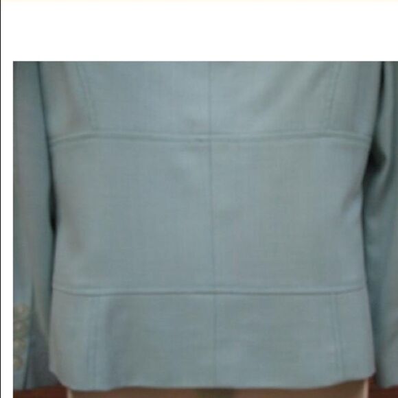 Carlisle Blue Green Wool Silk Blazer Jacket - Picture 6 of 8